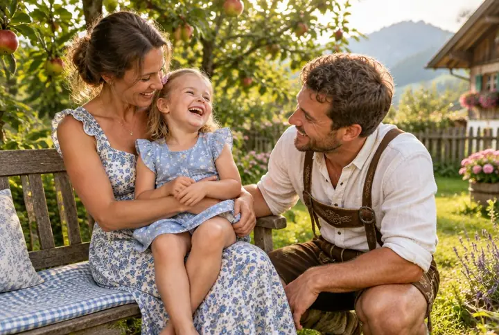 Vater mit Kind im Freien