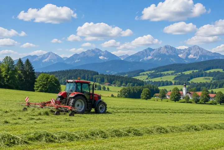 Traktor auf einem Feld